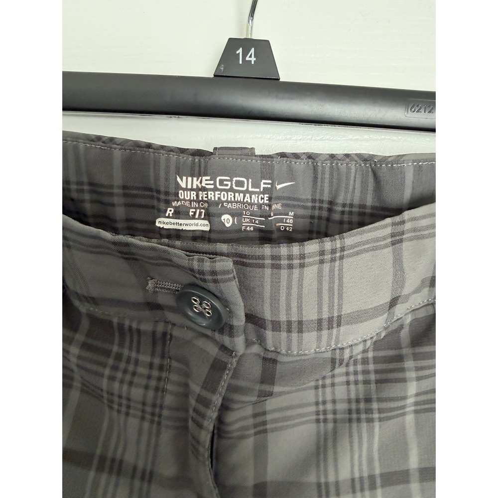 Nike Golf Women's Dri-FIT Plaid Pants Size 10 Grey Black Modern Rise - Picture 3 of 9